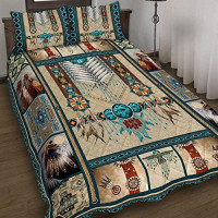 GEEMBI Quilt Bedding Set-Native American Quilt Bed Set PN1107QS, Queen Size Coverlet for All Season-Soft Microfiber Bedspread+Pillows-Quilts Gifts (King,Queen,Twin): Home & Kitchen