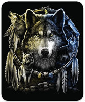 Regal Comfort Wolf Mandela Medium Weight Faux Fur Queen Size Wolf Blanket , Black: Home & Kitchen