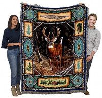 Pure Country Weavers Deer Lodge Blanket Throw Woven from Cotton - Made in The USA (72x54): Sports & Outdoors