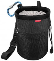 MoKo Chalk Bag, Drawstring Rock Climbing Chalk Bag Bouldering Chalk Bag Bucket with Adjustable Belt & Zippered Pockets and Carabiner for Rock Climbing Weight Lifting Gymnastics Crossfit - Black : Sports & Outdoors