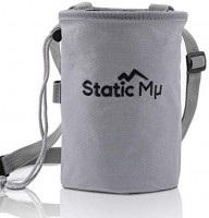 Static Mu Chalk Bag for Rock Climbing, Bouldering, Weightlifting, CrossFit, and Gymnastics | Durable Polyester Pouch with Zippered Pocket, Elastic Brush Holder, Drawstring Closure, and Quick Clip Belt : Sports & Outdoors