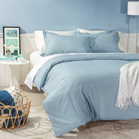 Bedsure Duvet Cover Queen Set Zipper Closure (90x90 Inch) Grayish Blue Ultra Soft Brushed Microfiber Bed Cover 3-Piece Bedding Comforter Cover with Corner Ties and 2 Pillow Shams Easy Care: Kitchen & Dining