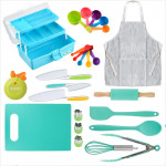 Tovla Jr. Kids Cooking and Baking Gift Set with Storage Case - Complete Cooking Supplies for the Junior Chef - Kids Baking Set for Girls & Boys - Real Accessories & Utensils for the Curious Child: Kitchen & Dining