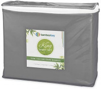 Bamboo Bay 6-Piece Bamboo Sheet Set (10 Colors) - Soft, Breathable & Cooling 100% Viscose from Bamboo Sheets - Extra Deep Pocket, No-Slip Fitted Sheet (King Size, Dark Grey): Kitchen & Dining