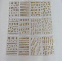 12 pcs/lot Gold Shiny Nail Stickers Brand 3D Nail Art Stickers Decals Self-Adhesive Manicure DIY for Nails Decoration: Arts, Crafts & Sewing