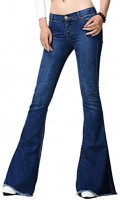 CHARTOU Women's Asymmetric Tassel Flared Slit Ripped Jeans Denim Pants at Women's Jeans store