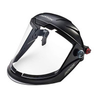 Jackson Safety Lightweight MAXVIEW Premium Face Shield with Universal Adapter, Clear Tint, Uncoated, Black, 14202 (Remove Protective Film Before Use): : Industrial & Scientific
