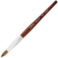 Pana USA Acrylic Nail Brush100% Pure Kolinsky Hair Mahogany Wood Handle with Silver Ferrule Round Shaped Style (Size # 10, Mahogany) : Beauty