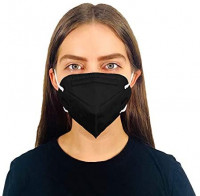 M95 Disposable 5-Layer 95% Filtration Efficiency Face Mask Protective 5-Ply Design Made in USA 5 Units/Bag (Obsidian Black)