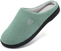 Women's Men's Memory Foam Slip On Slippers Comfy Plush Lined House Shoes for Indoor & Outdoor Anti-Skid Rubber Sole | Slippers