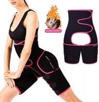 MIZATTO Waist Trainer for Women, 3 in 1 Neoprene Full Body Workout Sweat Belt Thigh Trimmer: Clothing