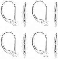 TOAOB 8pcs 925 Sterling Silver Leverback French Earring Hooks Hypoallergenic Dangle Earwire Findings for Jewelry Making