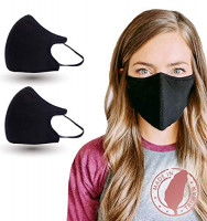 Copper Ion Infused 6 Layer Mask 2-pack (Black, M/L) - Comfortable Protective Face Cover, Re-usable, Washable, Adjustable Ear Loop, Fluid Resistance, Made in Taiwan, Designed and Distributed in the US: Beauty