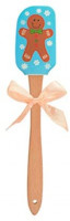 Christmas Printed Wooden Handle Silicone Spatula Scraper Butter Knife Cake Cream Stirrer Kitchen Baking Tool (Gingerbread Man): Kitchen & Dining