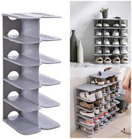 ACPOP Shoe Slots Organizer, Adjustable Shoe Rack,Better Stability Shoe Organizer,Shoe Stacker,Space Saver,Pack of 6,Grey: Home & Kitchen