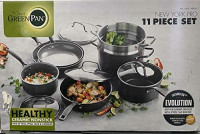 GreenPan New York Pro Ceramic Nonstick Cookware 11-Piece Set: Kitchen & Dining