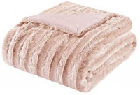 Madison Park Duke Reversible Long Faux Fur and Micro Fur Throw 50x60 Super Soft Lush Comfort: Home & Kitchen