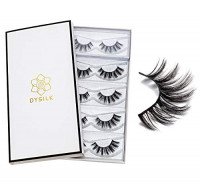 DYSILK 5 Pairs 6D Mink Eyelashes Faux Natural Wispy Handmade False Eyelashes Cross Fluffy Long Fake Eyelashes Reusable Soft Extension Makeup Lashes|002-13mm : Beauty