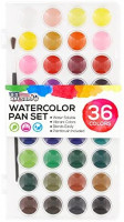 U.S. Art Supply 36 Color Watercolor Artist Paint Set with Plastic Palette Lid Case and Paintbrush - Watersoluable Cakes: Home Improvement
