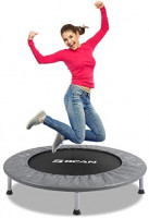 BCAN 38" Foldable Mini Trampoline, Fitness Trampoline with Safety Pad, Stable & Quiet Exercise Rebounder for Kids Adults Indoor/Garden Workout Max 300lbs - Grey : Sports & Outdoors