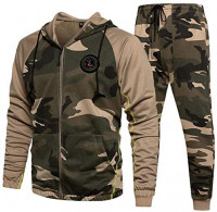 DUOFIER Men's Hooded Athletic Tracksuit Casual Full Zip Jogging Sweatsuits at Men’s Clothing store