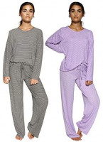 2 Pack: Women’s Pajama Set Super-Soft Short & Long Sleeve Top with Pants at Women’s Clothing store