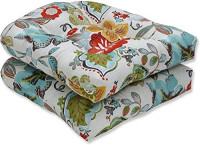 Pillow Perfect Outdoor/Indoor Alatriste Ivory Tufted Seat Cushions (Round Back), 19" x 19", Floral, 2 Count: Home & Kitchen
