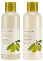 Nature Republic Toner Emulsion Set with Olive Leaf Extracts - Home Skin Care Moisturizer Set with Real Egyptian Olive 10,000ppm, Shea Butter, Vitamin E: Health & Personal Care