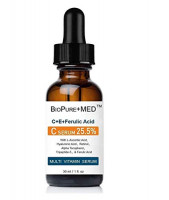 BioPureMED 25% Vitamin CE+Ferulic Acid Serum for Face: Brightening Anti Wrinkle Serum with Tripeptide-5, Retinol, Hyaluronic Acid tns Best Korean Organic Vitamin C Serum/Face Moisturizer (1 BOTTLE): Beauty