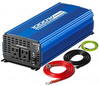 Kinverch 1000W Continuous/2000W Peak Pure Sine Wave Inverter DC 12V to AC 110V Car Power Inverter with Dual AC Outlets & 2A USB Output: Car Electronics