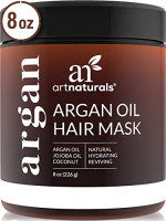 ArtNaturals Argan Hair Mask Conditioner - (8 Oz/226g) - Deep Conditioning Treatment - Organic Jojoba Oil, Aloe Vera & Keratin - Repair Dry, Damaged, Color Treated, Natural Hair Growth - Sulfate Free: Beauty