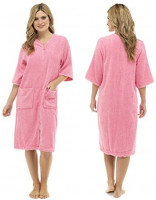 Tom Franks Ladies Cotton Terry Zip Front Gown at Women’s Clothing store