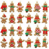 upain 24Pcs Gingerbread Man Ornaments for Christmas Tree Decorations, Traditional Gingerman Doll Hanging Charms Figurine Holiday Decor for Christmas Tree Pendant Decoration: Home & Kitchen