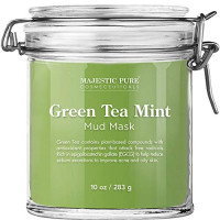 Majestic Pure Green Tea Mint Mud Mask - Exfoliating Facial Face and Skin Mask for Blackhead and Acne - Rich in Antioxidant, Fight Free Radicals, 10 oz : Beauty