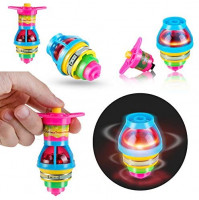 PROLOSO 15-Pack LED Light Up Flashing UFO Spinning Tops with Gyroscope Novelty Bulk Toys Party Favors: Toys & Games