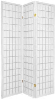 Oriental Furniture 6 ft. Tall Window Pane Shoji Screen - White - 3 Panels: Furniture & Decor