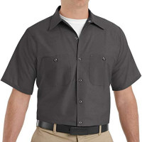 Red Kap Short Sleeve Industrial Solid Work Shirt Charcoal X-Large - 3 Pack: Clothing