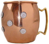 Rastogi Handicrafts Hand Made Pure Copper Moscow Mule Mug / Cup 16 Ounce Decorated with Water Proof Embellishment (1): Toys & Games