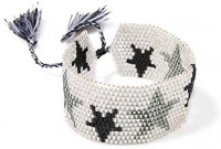 Lyilepu Miyuki Seed Beads Handmade Woven Bracelet for Men Women Bohemia Star Tassels Jewelry (White, OneSize): Clothing