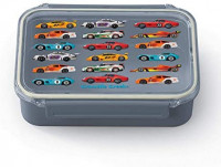 Crocodile Creek - Race Cars Bento Box with Removable Divider, Dishwasher-Safe, Microwave and Freezer Safe, for Kids 3+, Gray/red: Toys & Games