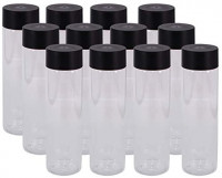 ZMYBCPACK 12 Pack 13.6 OZ (400 ml) Clear PET Plastic Juice Bottles With Black Lids- Plastic Smoothie Bottles Ideal For Juice, Milk and Other Beverage: Kitchen & Dining