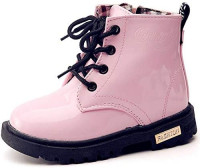DADAWEN Boy's Girl's Waterproof Side Zipper Lace-Up Ankle Boots (Toddler/Little Kid/Big Kid) | Boots