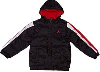 Nike Air Jordan Boys Puffer Bubble Jacket Black/Red 4: Sports & Outdoors