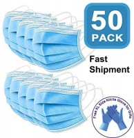 sanrense 50 Pcs Disposable Face Ma sks,3Ply Breathable and Comfortable Ma sks with Earloop Anti Dust Breathable Disposable Earloop Mouth Face Ma sk Protection and Personal Health: Home Improvement
