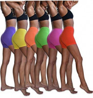 Sexy Basics Women's 6 Pack Cotton Stretch Light Weight Boyshort Boxer Brief Undershorts at Women’s Clothing store