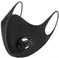 5pcs Reusable Washable Face Respirator with Filters Breather Valve for Adults, Dustproof Máscara Windproof PM2.5 Foggy Haze Pollution Coronávirùs Virüs Flü Germ Protection 口罩 (5, Black)