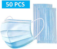 LEMSIR 50 Pieces - Breathable three Layer - Anti Dust - Disposable - Blue: Beauty