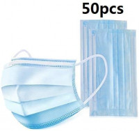 50 Disposable Face 𝐌𝐀𝐒𝐊s Surgical Medical Dental Industrial Quality 3-Ply New Blue: Clothing