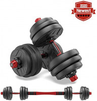 shanchar Adjustable Weights Dumbbells Set,Free Weights Dumbbells Set for Men and Women with Connecting Rod Can Be Used As Barbell for Home Gym Work Out Training 2Pair : Sports & Outdoors