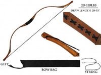 PG1ARCHERY Traditional Archery Recurve Bow Longbow Basic Handmade Pig Leather Horsebow Long Bow Left and Right Handed for Hunting Practice Target 60 lbs : Sports & Outdoors
